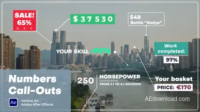 Numbers Call-Outs Titles template preview