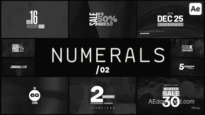 Numerals 02 Titles template preview