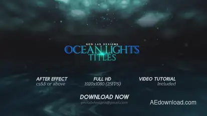 Ocean Lights Titles  l  Sea Lights Slideshow  l  Ocean Waves Opener Titles template preview