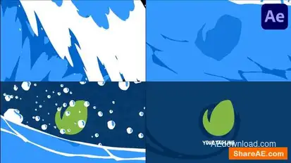 Ocean Wave Logo Opener for After Effects Logo Stings template preview