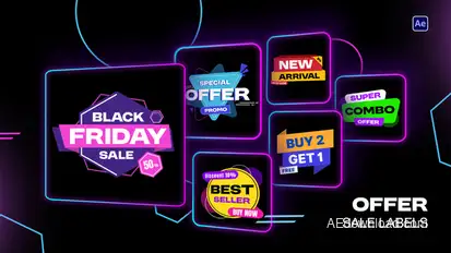 Offer Sale Labels Elements template preview