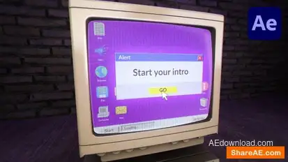 Old Computer Glitch Logo Intro Openers template preview