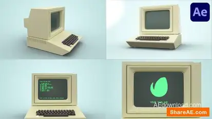 Old Computer Logo Reveal for After Effects Logo Stings template preview