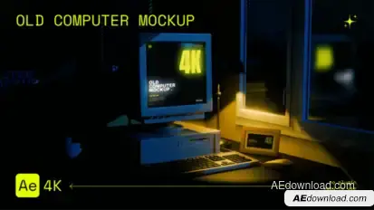 Old Computer Mockup Night Version Product Promo template preview