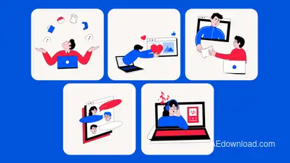 Online Activity Illustration Elements template preview