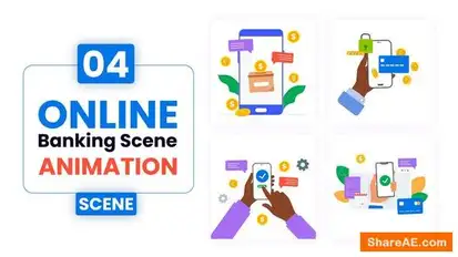 Videohive Online Banking Scene Animation Elements template preview