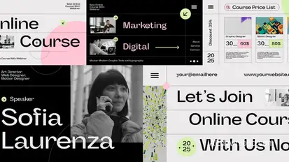 Online Course After Effects Video Displays template preview