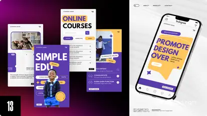 Online Courses Stories Video Displays template preview