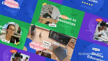 Online Education Intro Slideshow Video Displays template preview