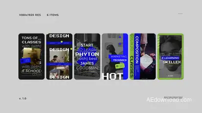 Online Course Verticals Product Promo template preview