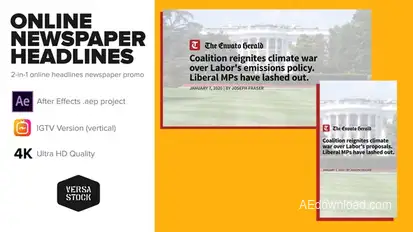 Online Newspaper Headlines Promo Titles template preview