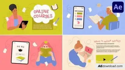 Online School Explainers for After Effects Openers template preview