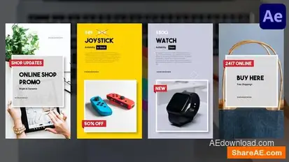 Online Shop Vertical Promo Slideshow | After Effects Openers template preview