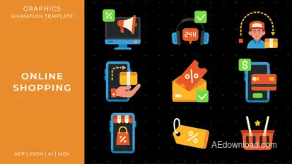 Online shopping graphic animation template | After Effects Elements template preview