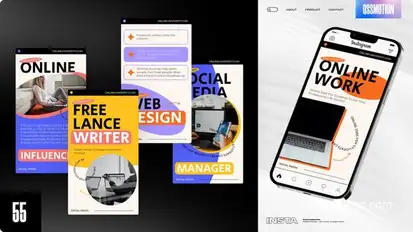 Online Work Instagram Stories Video Displays template preview