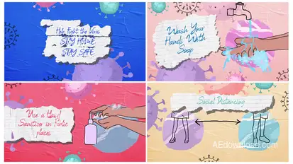 Hand drawn 4k Corona Virus Explainer/ Intro Openers template preview