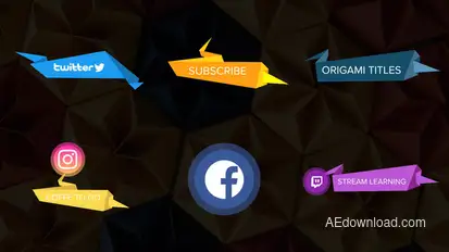 Origami Lower Thirds for After Effects Elements template preview