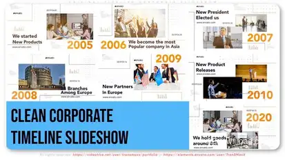 Original Timeline Corporate Slideshow Video Displays template preview