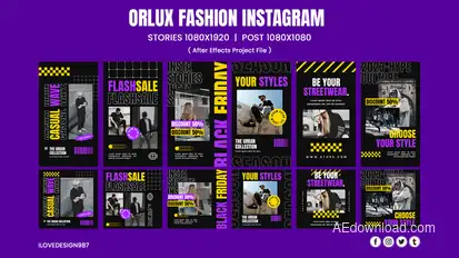 Orlux Fashion Instagram Template Product Promo template preview