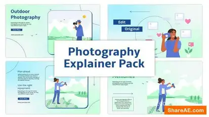 Videohive Outdoor Photography Explainer Animation Scene Pack Elements template preview