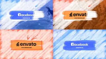 Paint Brush Logo Transitions for After Effects Logo Stings template preview