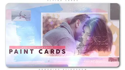 Painted Cards of Memories Slideshow Openers template preview