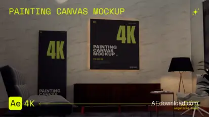 Painting Canvas Mockup broadcast-packages template preview