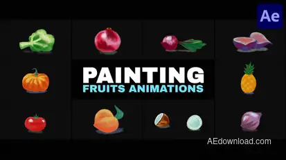 Painting Fruits Animation | After Effects Elements template preview