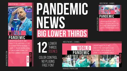Pandemic News - Big Lower Thirds broadcast-packages template preview