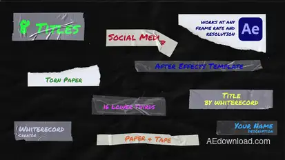 Paper & Tape | Titles & Lower Thirds Elements template preview