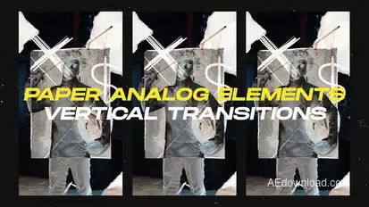 Paper Analog Elements Vertical Transitions || After Effects Elements template preview