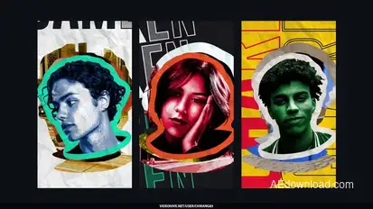 Paper Collage Art Stories broadcast-packages template preview