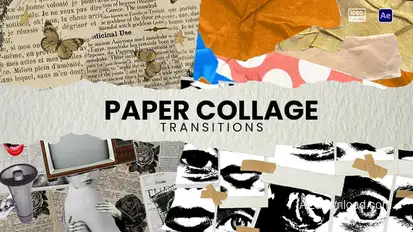Paper Collage Transitions Elements template preview