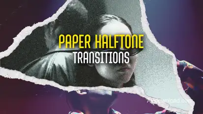 Paper Halftone Transitions Elements template preview