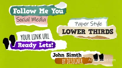 Paper Lower Thirds Titles Titles template preview