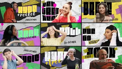 Paper Pop Freeze Frame Elements template preview