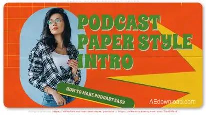 Paper Style Podcast intro Openers template preview