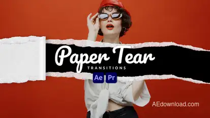 Paper Tear Transitions Elements template preview