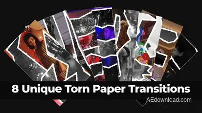 Paper Tear Transitions. Vertical Format. Elements template preview