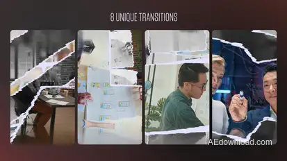 Paper Tear Transitions Vertical Elements template preview