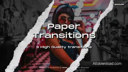 Paper transitions Elements template preview
