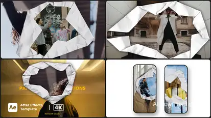 Paper Unfold Transition Elements template preview