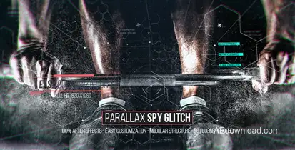 Parallax Spy Glitch Video Displays template preview