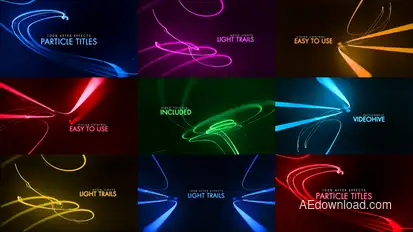 Particle Titles | Light Trails for After Effects Elements template preview