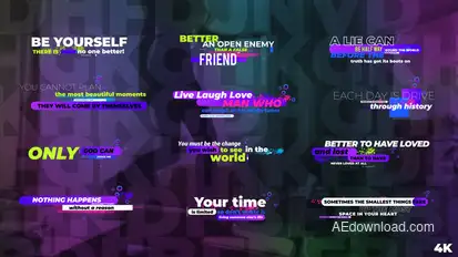 Particles and Modern Text Layout Titles template preview