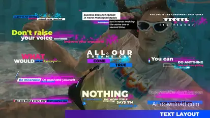 Particles and Modern Text Layout Titles template preview