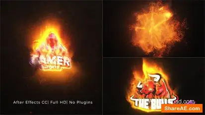Particles Fire Logo Reveal Logo Stings template preview