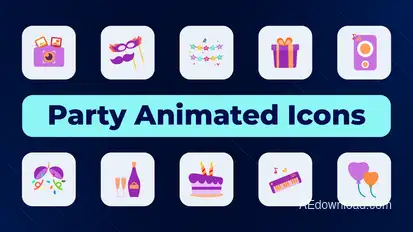 Party Animated Icons Elements template preview