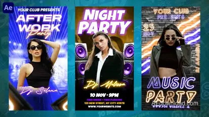 Party Night Instagram Reels Openers template preview