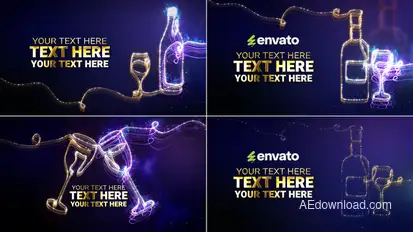 Party or Event Celebration // Wineglass & Bottle // New Year Party Openers template preview